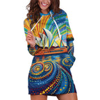 Sydney Opera House Hoodie Dress Aboriginal Dot Painting