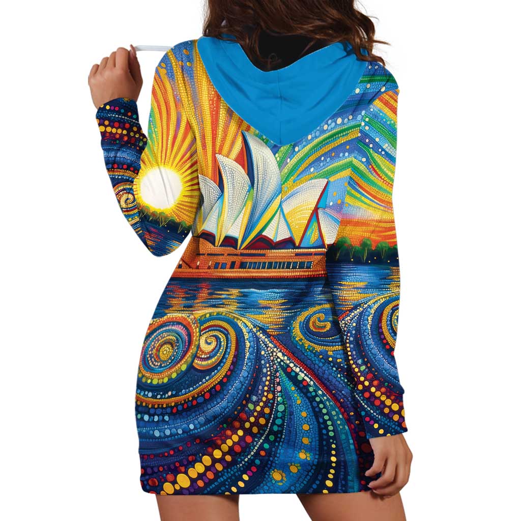 Sydney Opera House Hoodie Dress Aboriginal Dot Painting