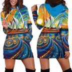 Sydney Opera House Hoodie Dress Aboriginal Dot Painting