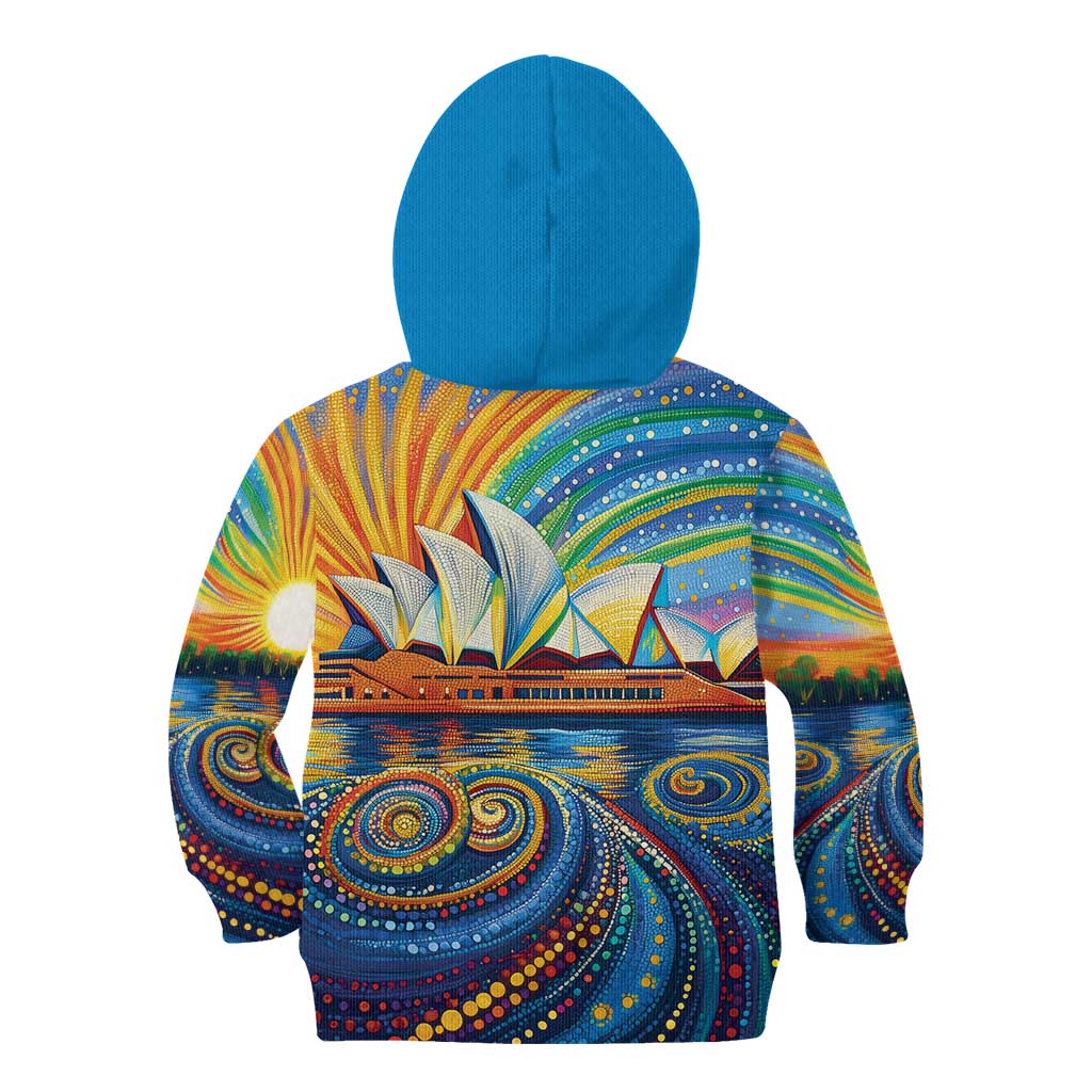 Sydney Opera House Kid Hoodie Aboriginal Dot Painting
