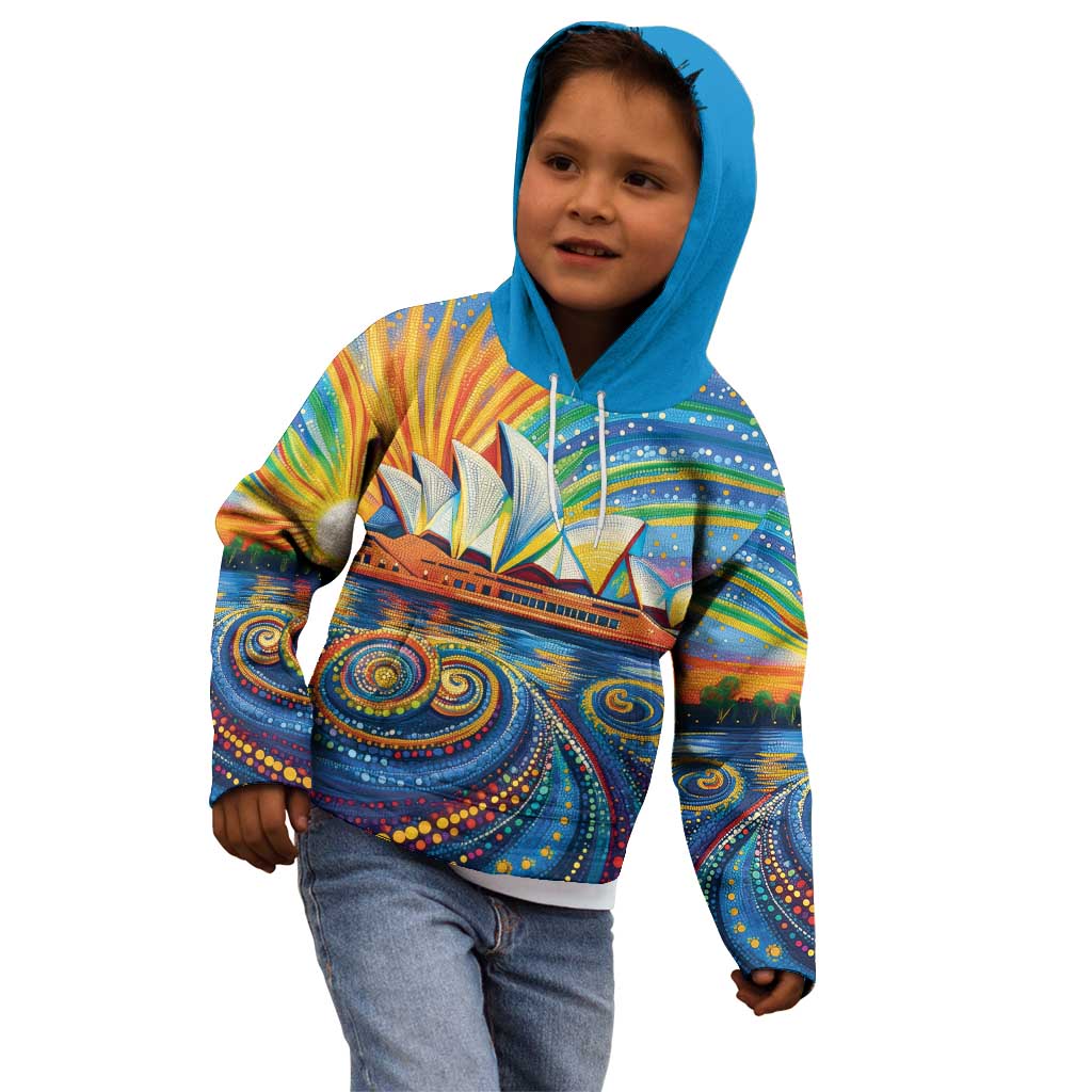 Sydney Opera House Kid Hoodie Aboriginal Dot Painting