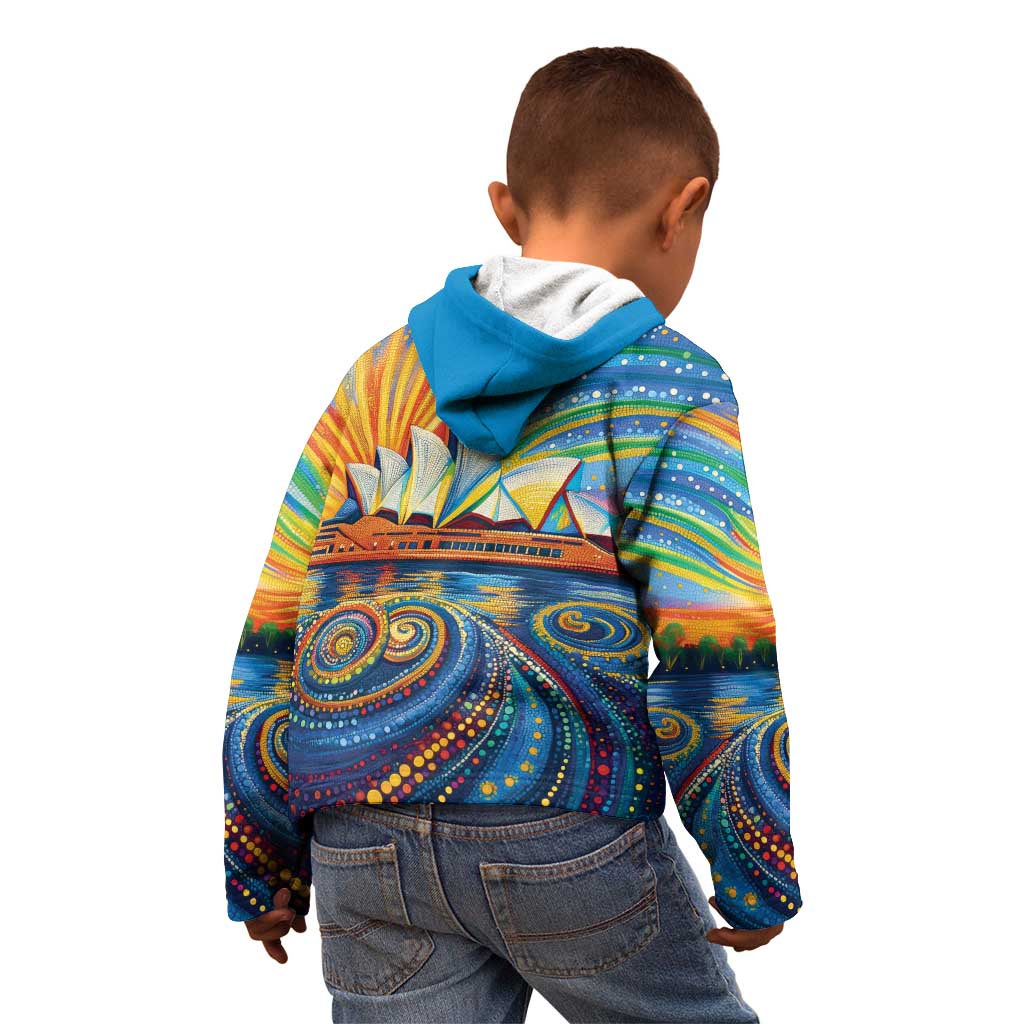 Sydney Opera House Kid Hoodie Aboriginal Dot Painting