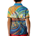 Sydney Opera House Kid Polo Shirt Aboriginal Dot Painting