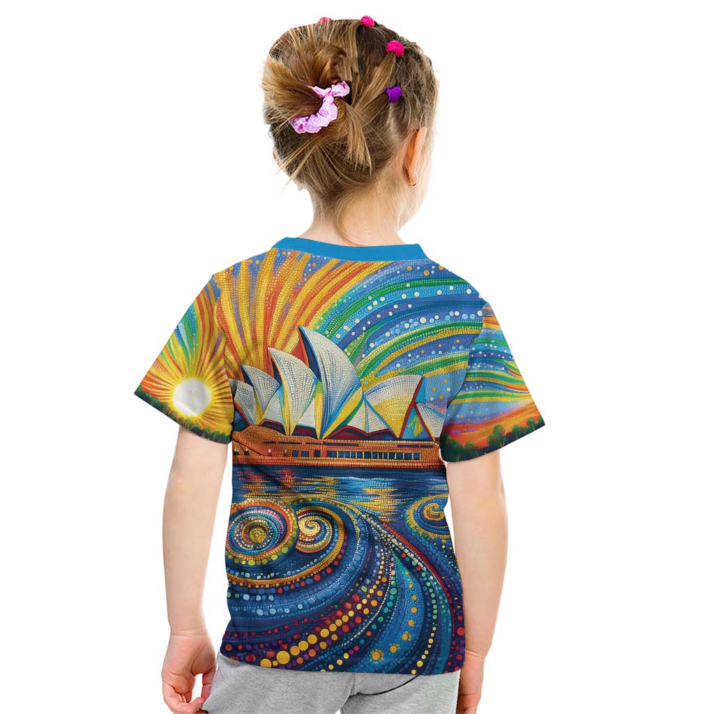 Sydney Opera House Kid T Shirt Aboriginal Dot Painting