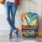 Sydney Opera House Luggage Cover Aboriginal Dot Painting