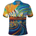 Sydney Opera House Polo Shirt Aboriginal Dot Painting
