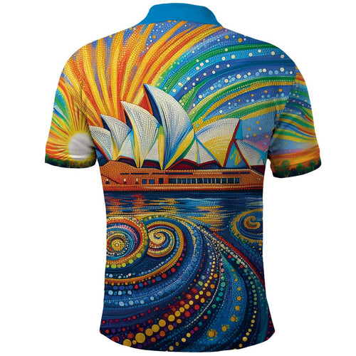 Sydney Opera House Polo Shirt Aboriginal Dot Painting