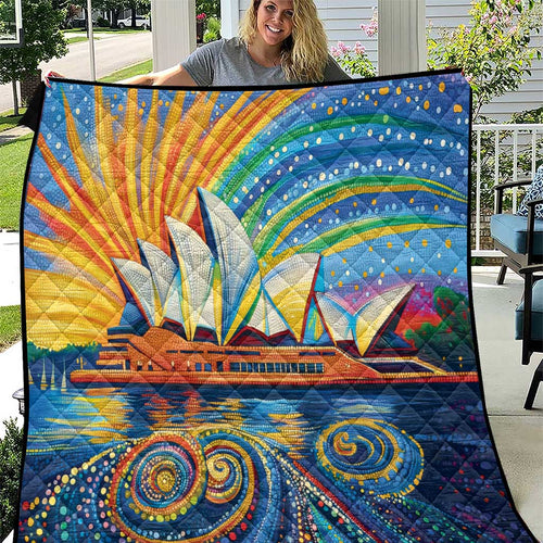 Sydney Opera House Quilt Aboriginal Dot Painting