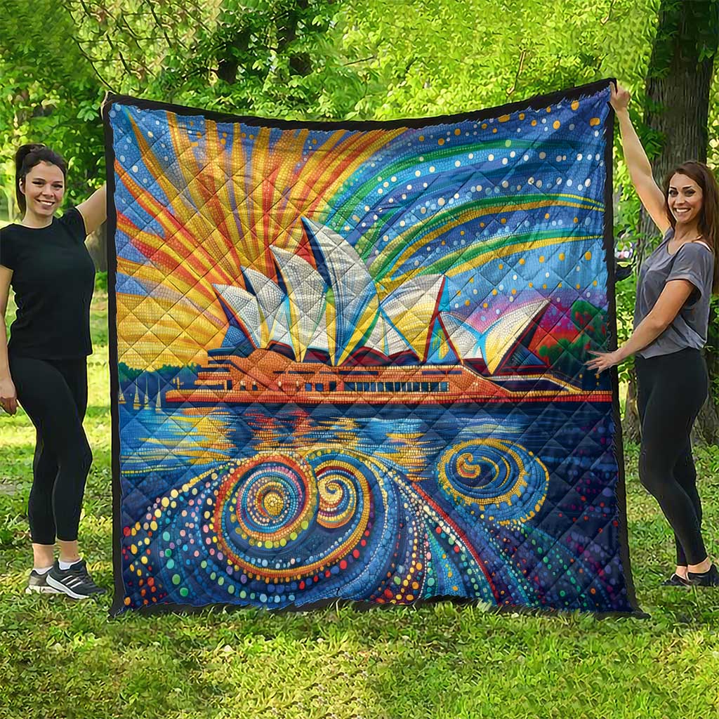 Sydney Opera House Quilt Aboriginal Dot Painting