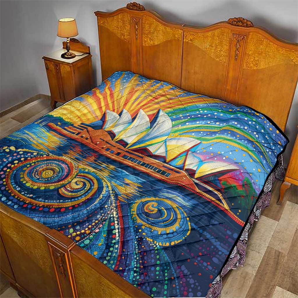 Sydney Opera House Quilt Aboriginal Dot Painting