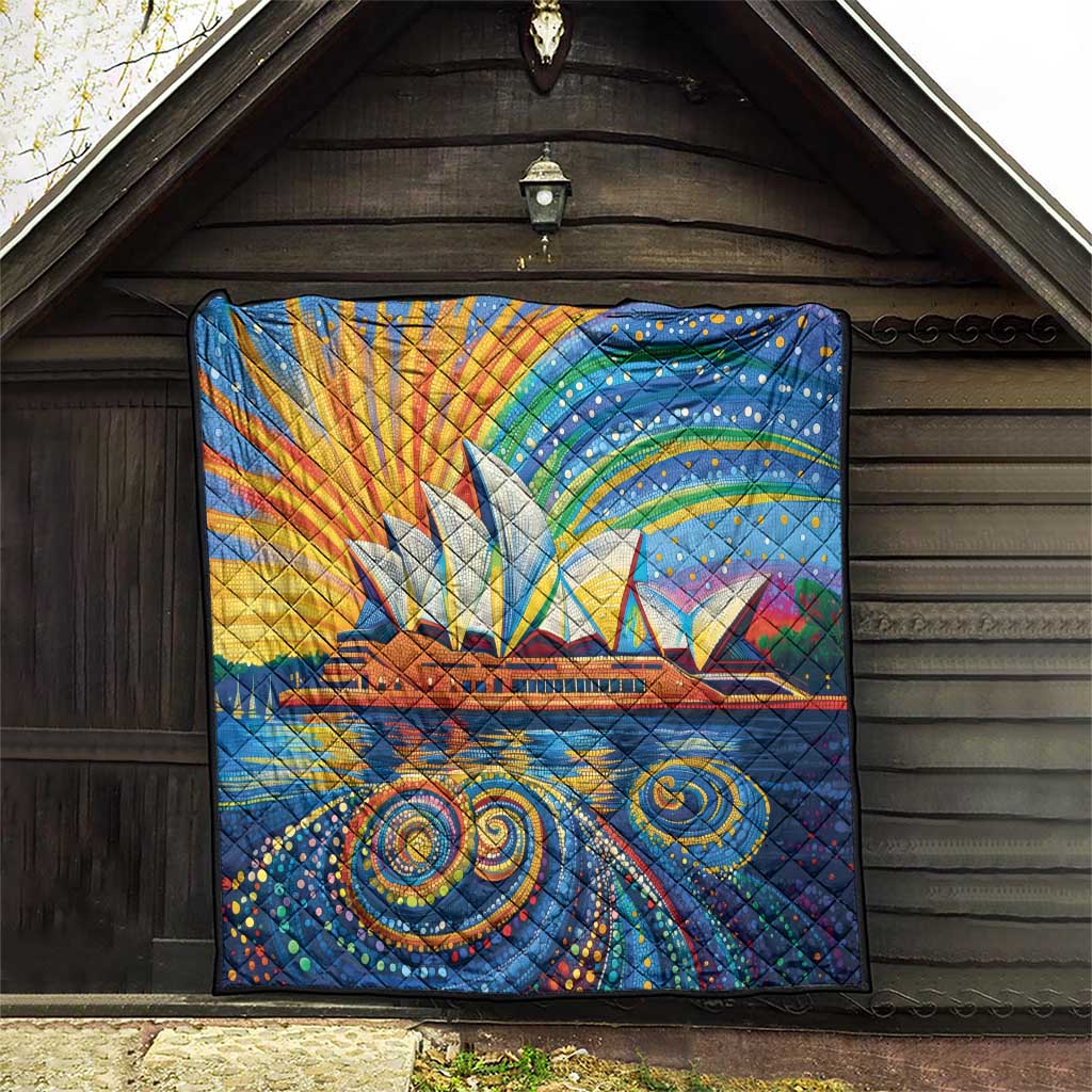 Sydney Opera House Quilt Aboriginal Dot Painting