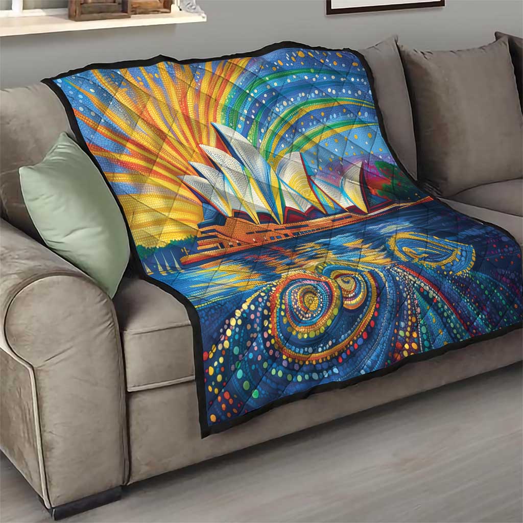 Sydney Opera House Quilt Aboriginal Dot Painting