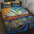 Sydney Opera House Quilt Bed Set Aboriginal Dot Painting