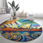 Sydney Opera House Round Carpet Aboriginal Dot Painting