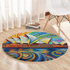 Sydney Opera House Round Carpet Aboriginal Dot Painting