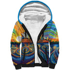Sydney Opera House Sherpa Hoodie Aboriginal Dot Painting