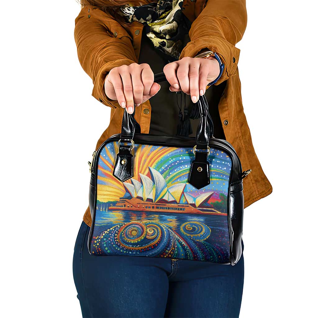 Sydney Opera House Shoulder Handbag Aboriginal Dot Painting