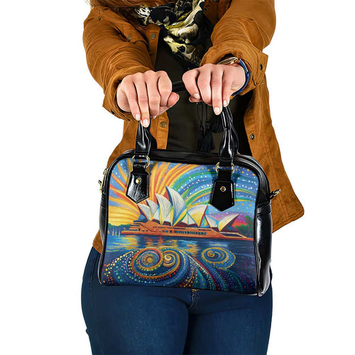 Sydney Opera House Shoulder Handbag Aboriginal Dot Painting