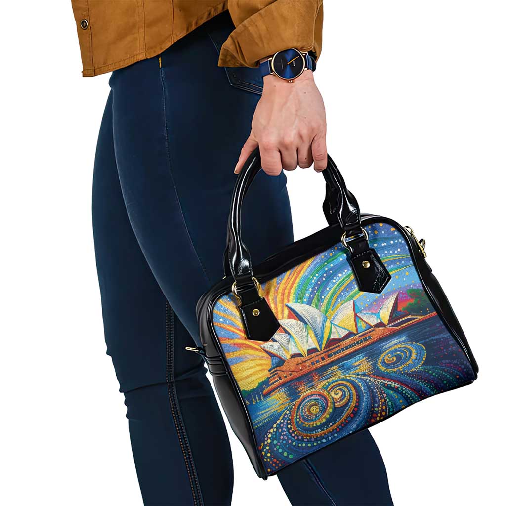 Sydney Opera House Shoulder Handbag Aboriginal Dot Painting