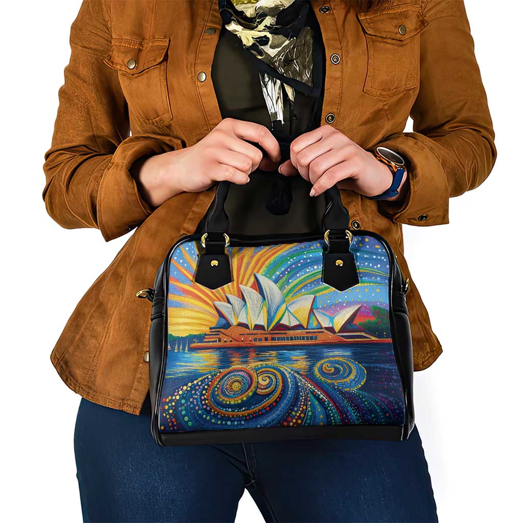Sydney Opera House Shoulder Handbag Aboriginal Dot Painting
