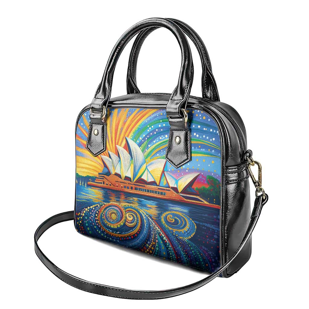 Sydney Opera House Shoulder Handbag Aboriginal Dot Painting
