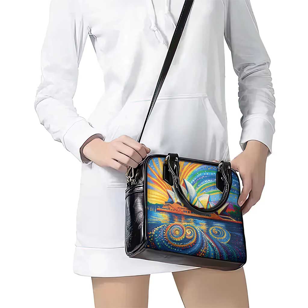 Sydney Opera House Shoulder Handbag Aboriginal Dot Painting
