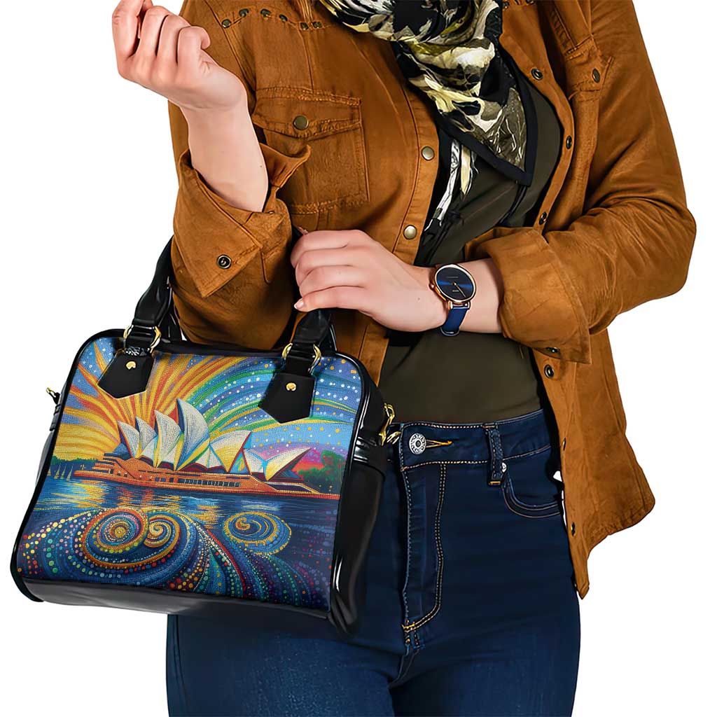 Sydney Opera House Shoulder Handbag Aboriginal Dot Painting