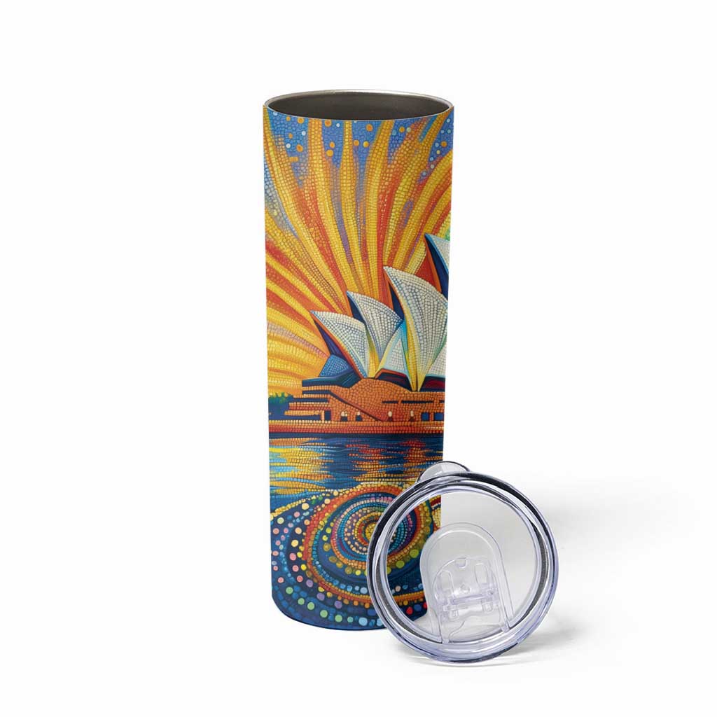 Sydney Opera House Skinny Tumbler Aboriginal Dot Painting