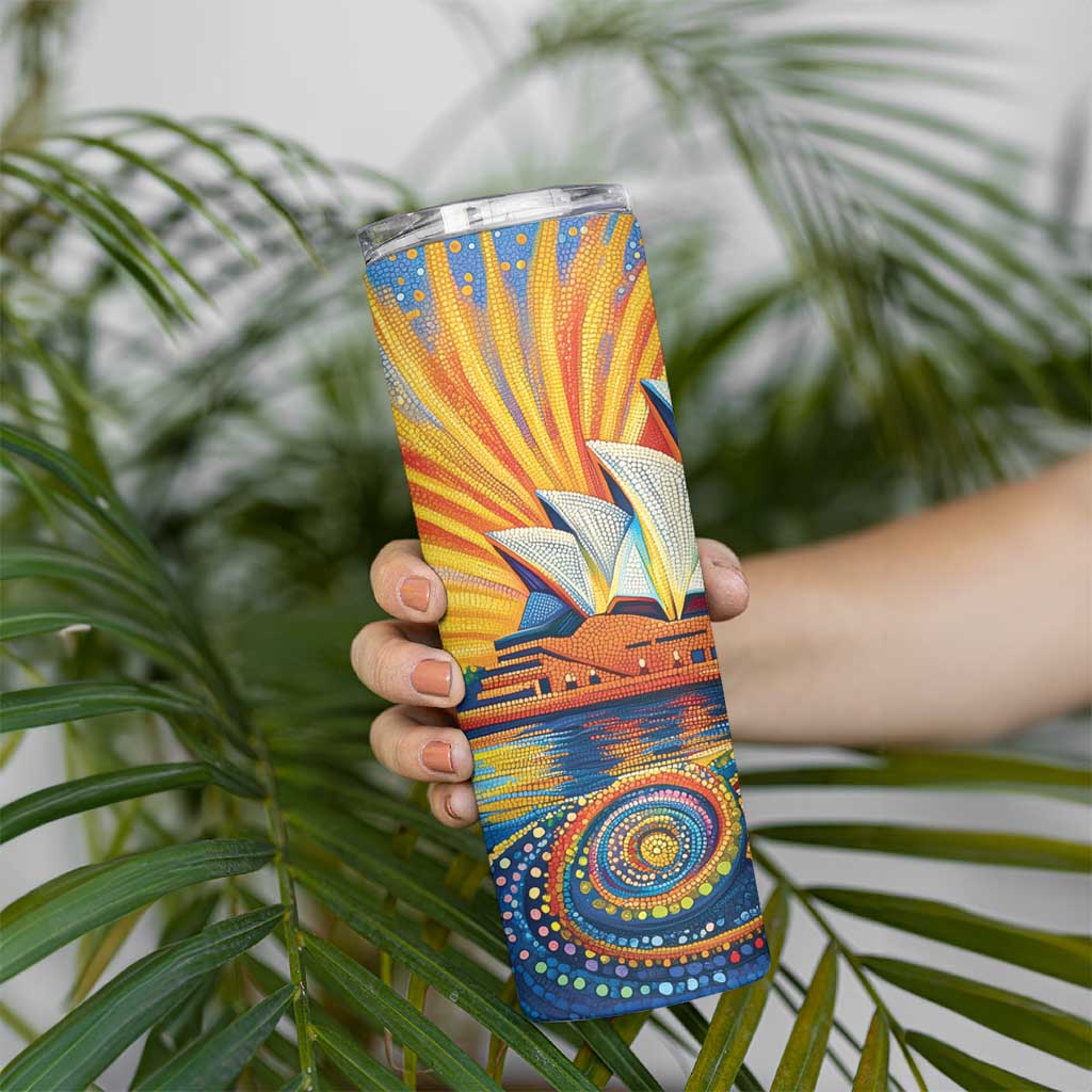 Sydney Opera House Skinny Tumbler Aboriginal Dot Painting