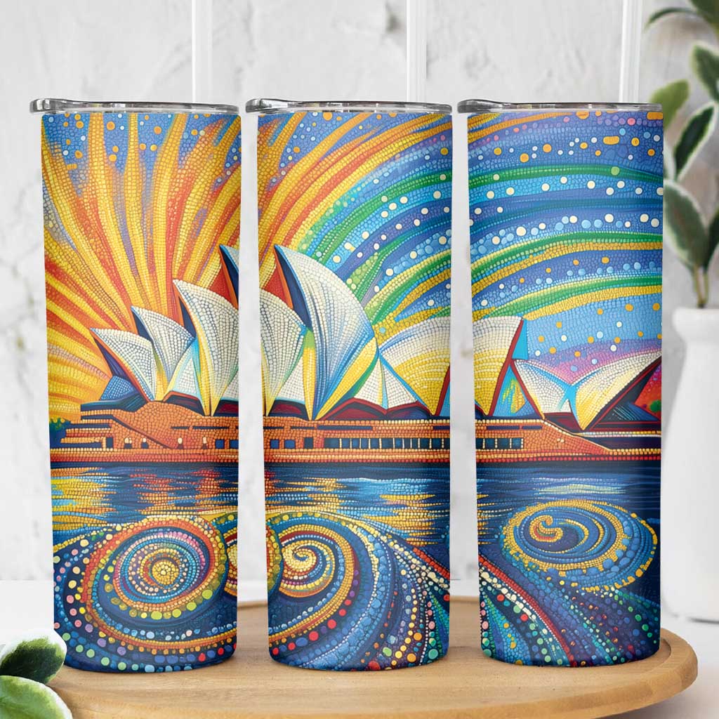 Sydney Opera House Skinny Tumbler Aboriginal Dot Painting