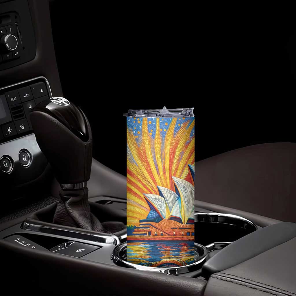 Sydney Opera House Skinny Tumbler Aboriginal Dot Painting