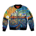 Sydney Opera House Sleeve Zip Bomber Jacket Aboriginal Dot Painting