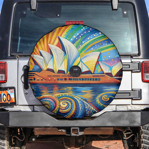 Sydney Opera House Spare Tire Cover Aboriginal Dot Painting