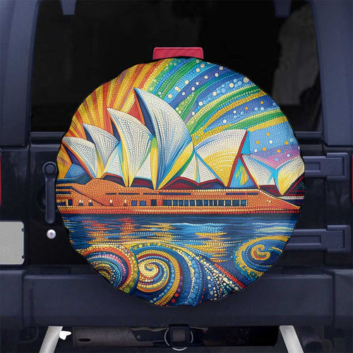 Sydney Opera House Spare Tire Cover Aboriginal Dot Painting