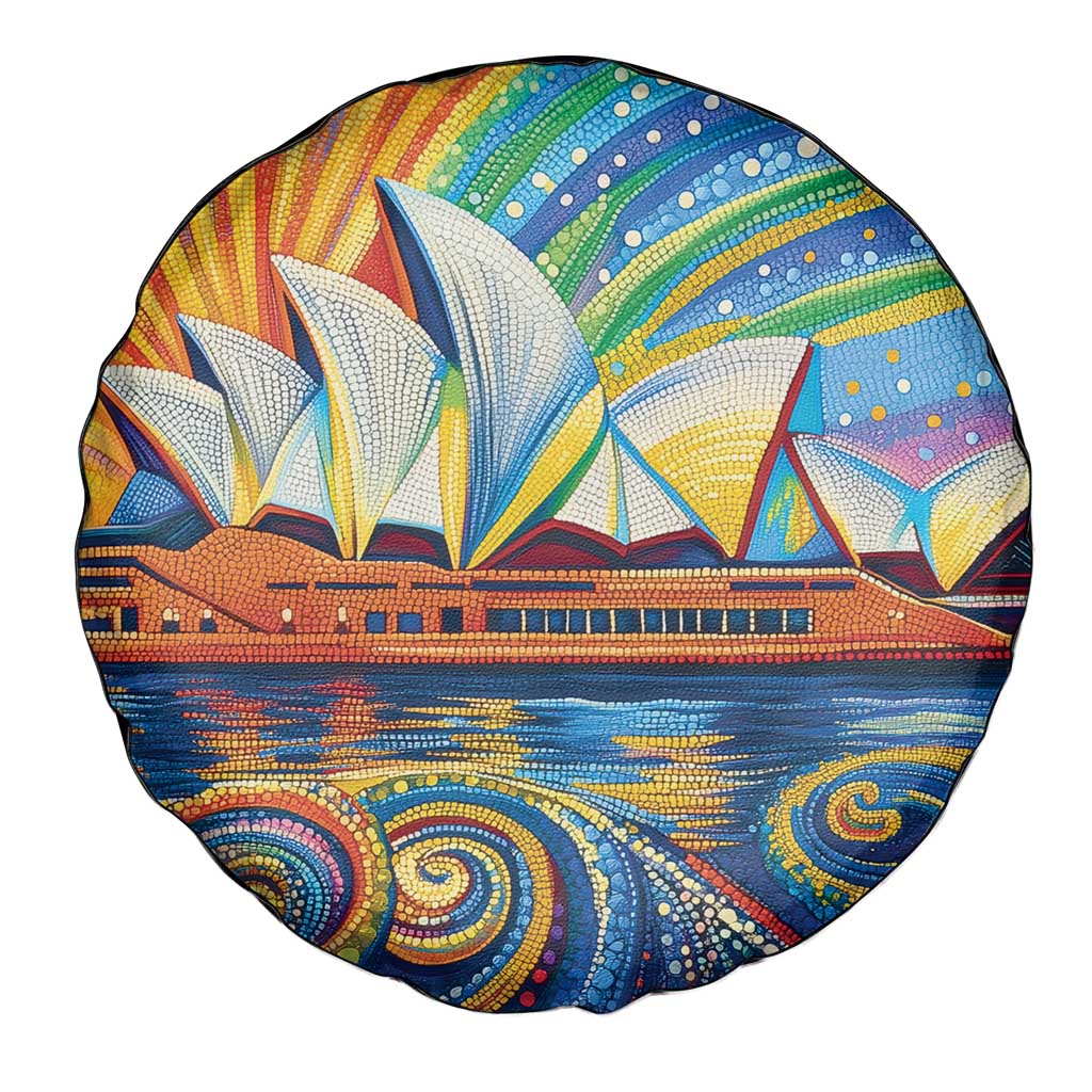 Sydney Opera House Spare Tire Cover Aboriginal Dot Painting