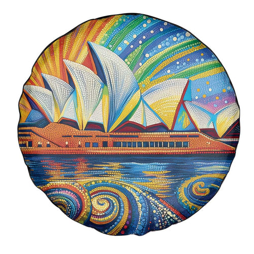Sydney Opera House Spare Tire Cover Aboriginal Dot Painting