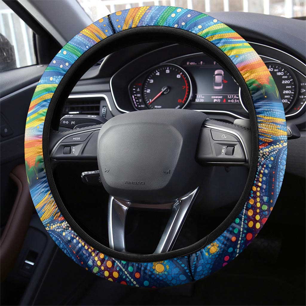 Sydney Opera House Steering Wheel Cover Aboriginal Dot Painting
