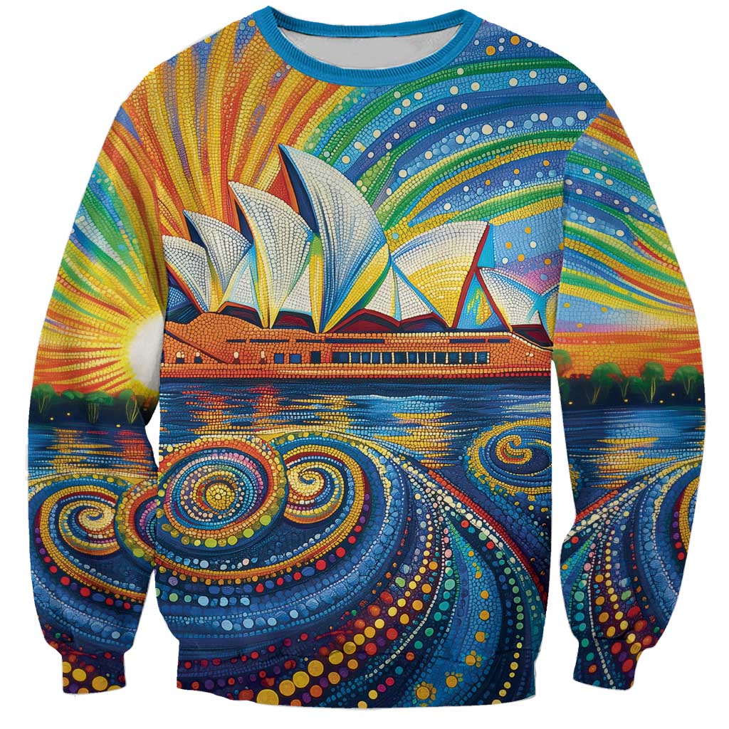 Sydney Opera House Sweatshirt Aboriginal Dot Painting