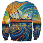 Sydney Opera House Sweatshirt Aboriginal Dot Painting