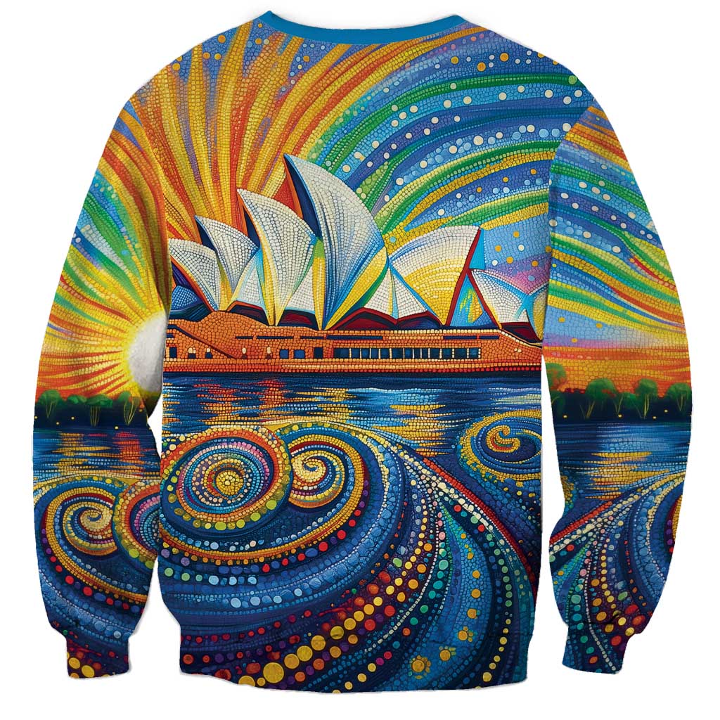 Sydney Opera House Sweatshirt Aboriginal Dot Painting
