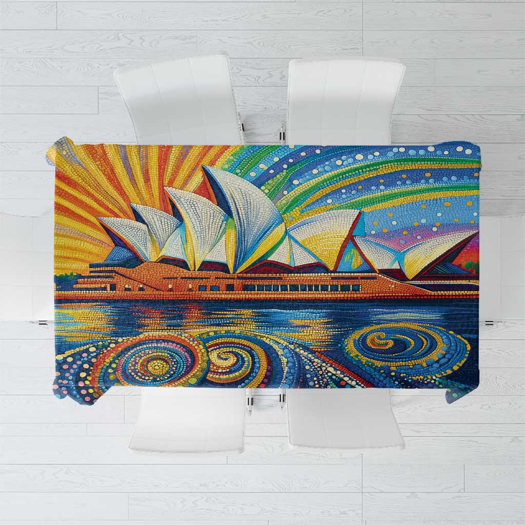 Sydney Opera House Tablecloth Aboriginal Dot Painting