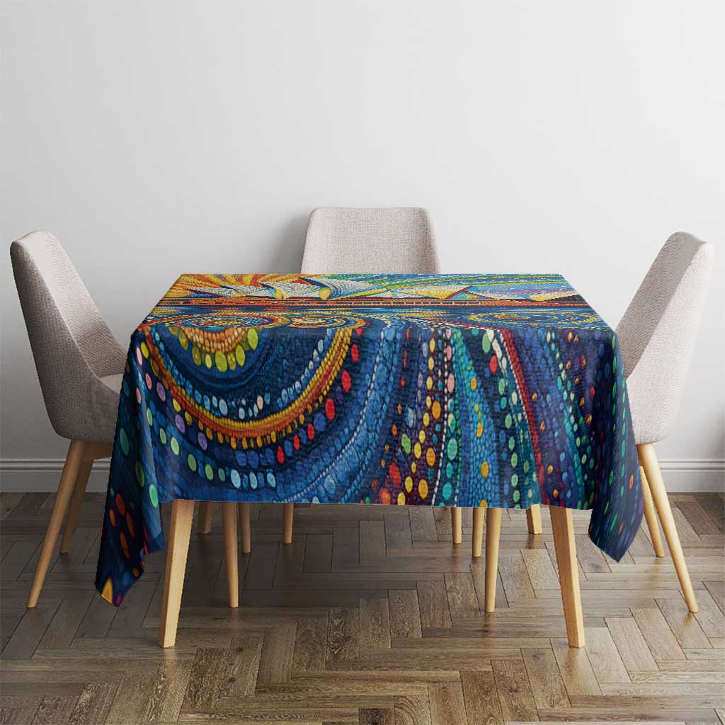 Sydney Opera House Tablecloth Aboriginal Dot Painting