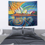 Sydney Opera House Tapestry Aboriginal Dot Painting