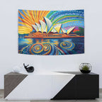 Sydney Opera House Tapestry Aboriginal Dot Painting