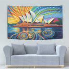 Sydney Opera House Tapestry Aboriginal Dot Painting