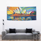 Sydney Opera House Tapestry Aboriginal Dot Painting