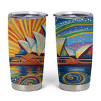 Sydney Opera House Tumbler Cup Aboriginal Dot Painting