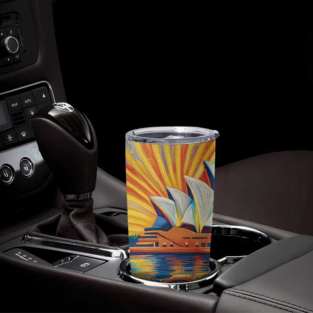 Sydney Opera House Tumbler Cup Aboriginal Dot Painting