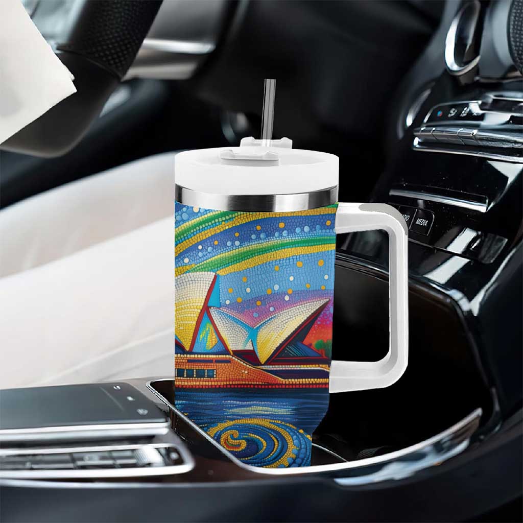Sydney Opera House Tumbler With Handle Aboriginal Dot Painting