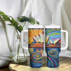 Sydney Opera House Tumbler With Handle Aboriginal Dot Painting